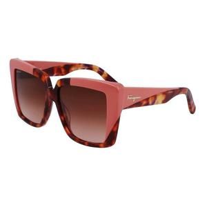 New FERRAGAMO SF-1060S 641 Red Tortoise & Pink Sunglasses with Gradient Lenses